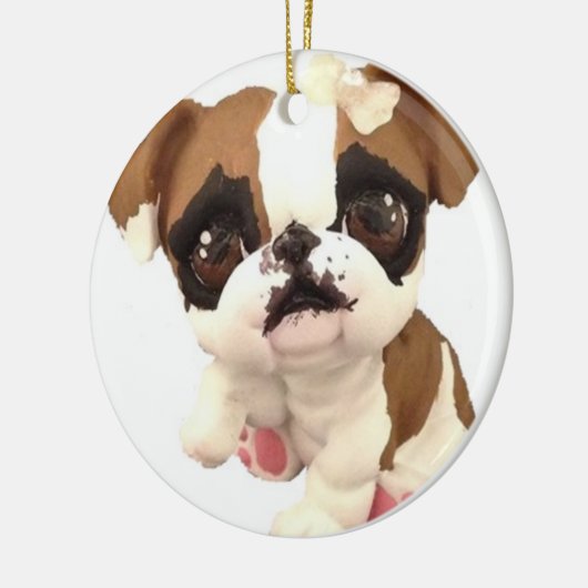 English Bulldog kerstversiering Keramisch Ornament (Links)