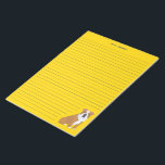 English Bulldog Lined Stationery Writing Paper Pad Notitieblok<br><div class="desc">This writing paper is ready to be personalized with your name or other text at the top and features a realistic style style illustration of an English bulldog in the lower corner. The front of each sheet is bright yellow with ruled lines in navy blue making it easy for you...</div>