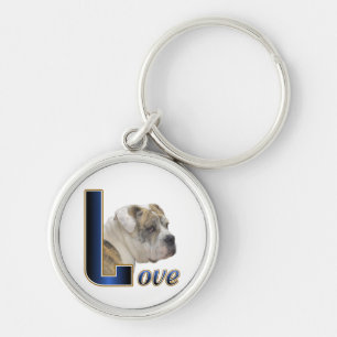 English Bulldog Love Sleutelhanger