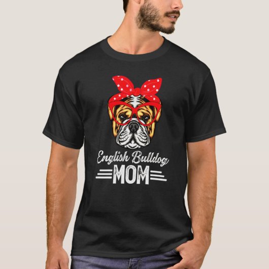 English Bulldog mama T-shirt (Voorkant)
