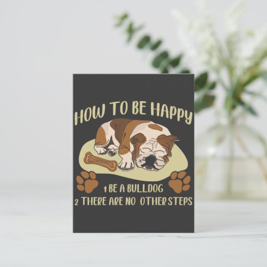 English Bulldog Owner Funny Animal Hondenliefhebbe Briefkaart (Staand voorkant)