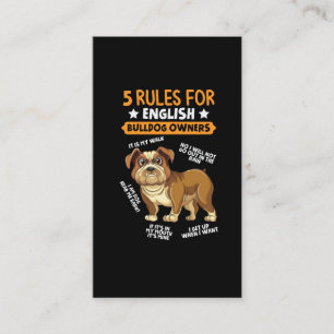 English Bulldog Owner Humoureuze Pet Hondenliefheb Visitekaartje