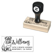 English Bulldog Owner Return Address Dog Owner Rub Rubberstempel (Gestempeld)