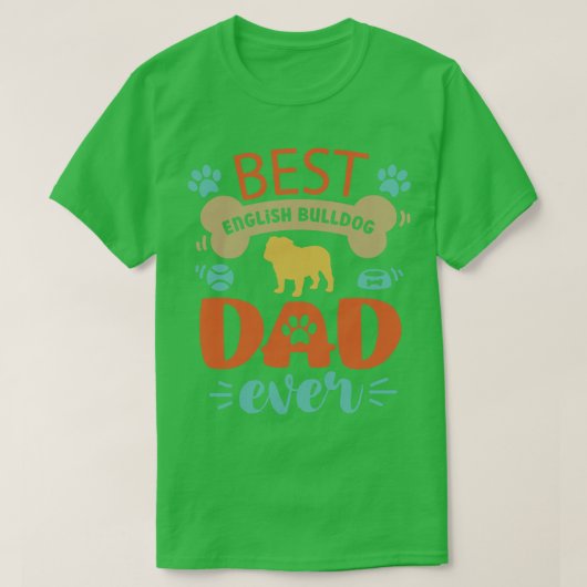 English Bulldog papa T-shirt (Design voorkant)