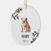 English Bulldog Personalized kerstversiering Keramisch Ornament (Rechts)