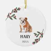 English Bulldog Personalized kerstversiering Keramisch Ornament (Voorkant)