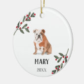 English Bulldog Personalized kerstversiering Keramisch Ornament (Links)