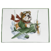 English Bulldog Pilot Airplane Groot Cadeauzakje (Voorkant)
