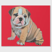 English Bulldog Red Cadeaupapier (Vlak)