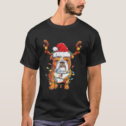 English Bulldog Reindeer Funny Christmas Essential T-shirt (Voorkant)