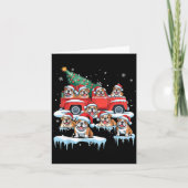 English Bulldog Riding Red Truck Ugly Sweater Chri Kaart (Voorkant)