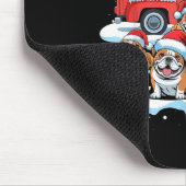 English Bulldog Riding Red Truck Ugly Sweater Chri Muismat (Hoek)