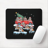 English Bulldog Riding Red Truck Ugly Sweater Chri Muismat (Met muis)