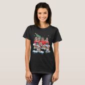 English Bulldog Riding Red Truck Ugly Sweater Chri T-shirt (Voorkant volledig)