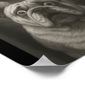 English Bulldog Selfie With Werewolf Funny Poster (Hoek)