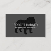 English Bulldog Silhouette Black op Grey Visitekaartje (Voorkant)