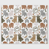 English Bulldog Silhouette Cadeaupapier (Vlak)