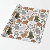 English Bulldog Silhouette Cadeaupapier (Uitgerold)