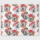 English Bulldog Silhouette Cartoon Head Cadeaupapier (Vlak)
