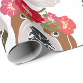 English Bulldog Silhouette Cartoon Head Cadeaupapier (Rol Hoek)