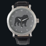 English Bulldog Silhouette Horloge<br><div class="desc"></div>