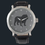 English Bulldog Silhouette Horloge<br><div class="desc"></div>