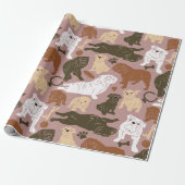 English Bulldog Silhouette in bruine tonnen Cadeaupapier (Uitgerold)