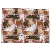 English Bulldog Silhouette in bruine tonnen Groot Cadeauzakje (Achterkant)