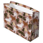 English Bulldog Silhouette in bruine tonnen Groot Cadeauzakje (Achterkant Gekanteld)