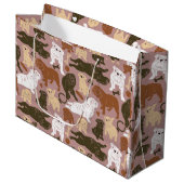 English Bulldog Silhouette in bruine tonnen Groot Cadeauzakje (Voorkant Gekanteld)