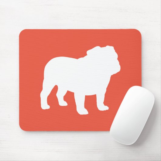 English Bulldog Silhouette | Koel Hondenliefhebber Muismat (Met muis)
