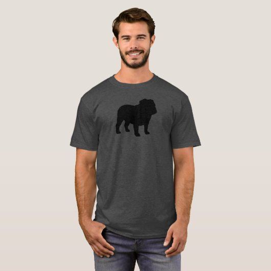 English Bulldog Silhouette | Koel Hondenras T-shirt (Voorkant volledig)