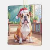 English Bulldog Teacher Classroom Santa Hat Keramisch Ornament (Links)