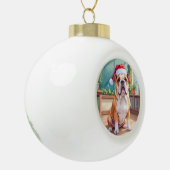 English Bulldog Teacher Classroom Santa Hat Keramische Bal Ornament (Links)