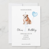 English Bulldog Verjaardag uitnodiging - Jongen (Voorkant)