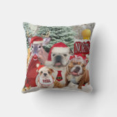 English Bulldog Winter Fun Pillow Kussen (Achterkant)