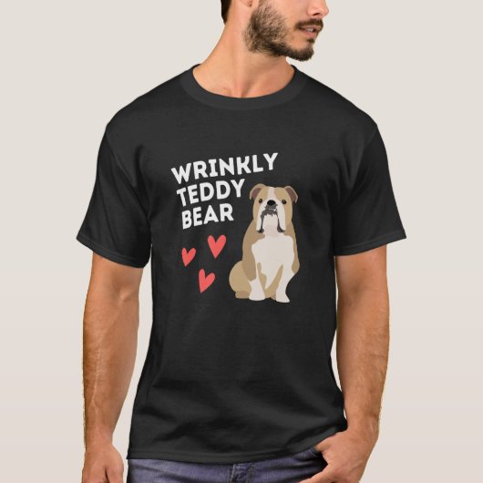 English Bulldog Wrinkly Teddy Bear T-shirt (Voorkant)