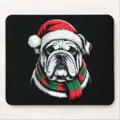 English Bulldog Xmas Santa Hat F Christmas Costume Muismat (Voorkant)