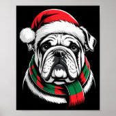 English Bulldog Xmas Santa Hat F Christmas Costume Poster (Voorkant)