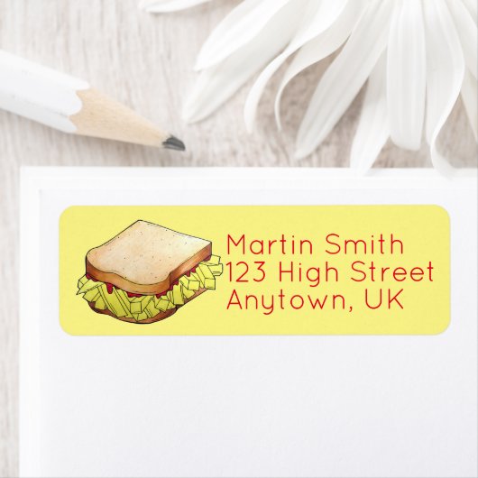 English Chip Shop Butty Sandwich Takeaway UK Food Etiket (Insitu)