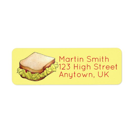 English Chip Shop Butty Sandwich Takeaway UK Food Etiket (Voorkant)
