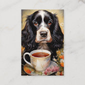 English Cocker Spaniel black white Visitekaartje (Voorkant)