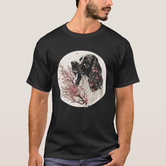 English Cocker Spaniel Cherry Blossom Dog Breed Ja T-shirt (Voorkant)
