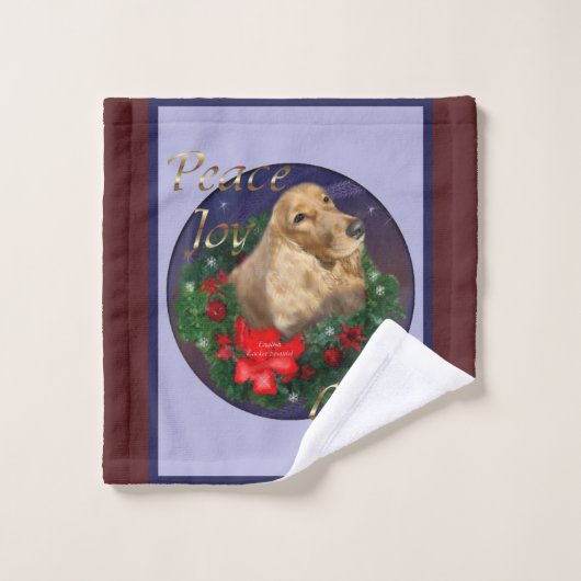 English Cocker Spaniel Christmas Bad Handdoek (Wasdoekje)