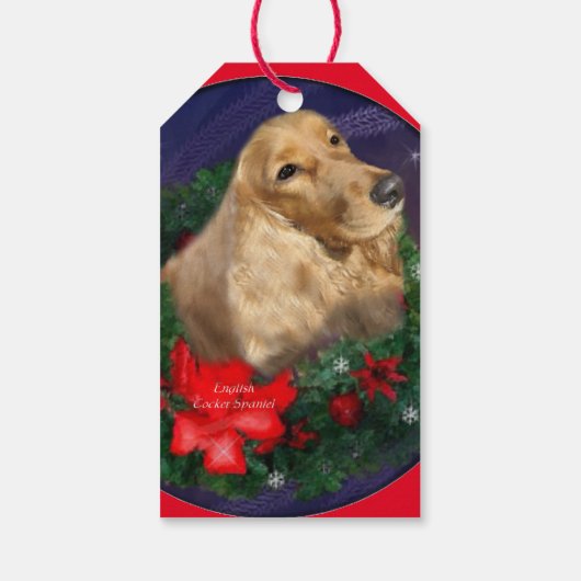 English Cocker Spaniel Christmas Cadeaulabel (Achterkant)