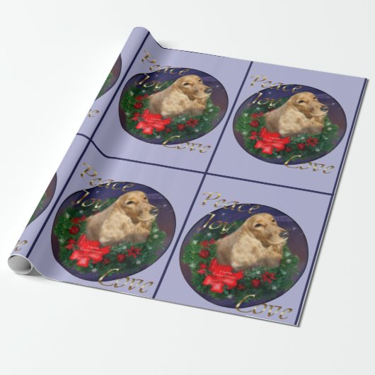 English Cocker Spaniel Christmas Cadeaupapier (Uitgerold)