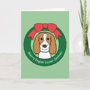 English Cocker Spaniel Christmas Feestdagen Kaart