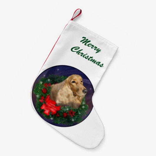 English Cocker Spaniel Christmas Kleine Kerstsok (Voorkant (Hangend))
