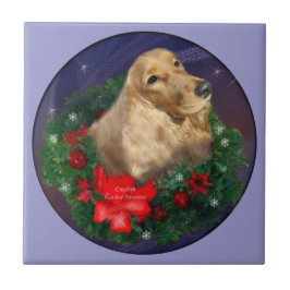 English Cocker Spaniel Christmas Tegeltje