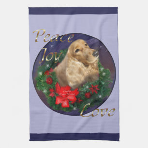 English Cocker Spaniel Christmas Theedoek